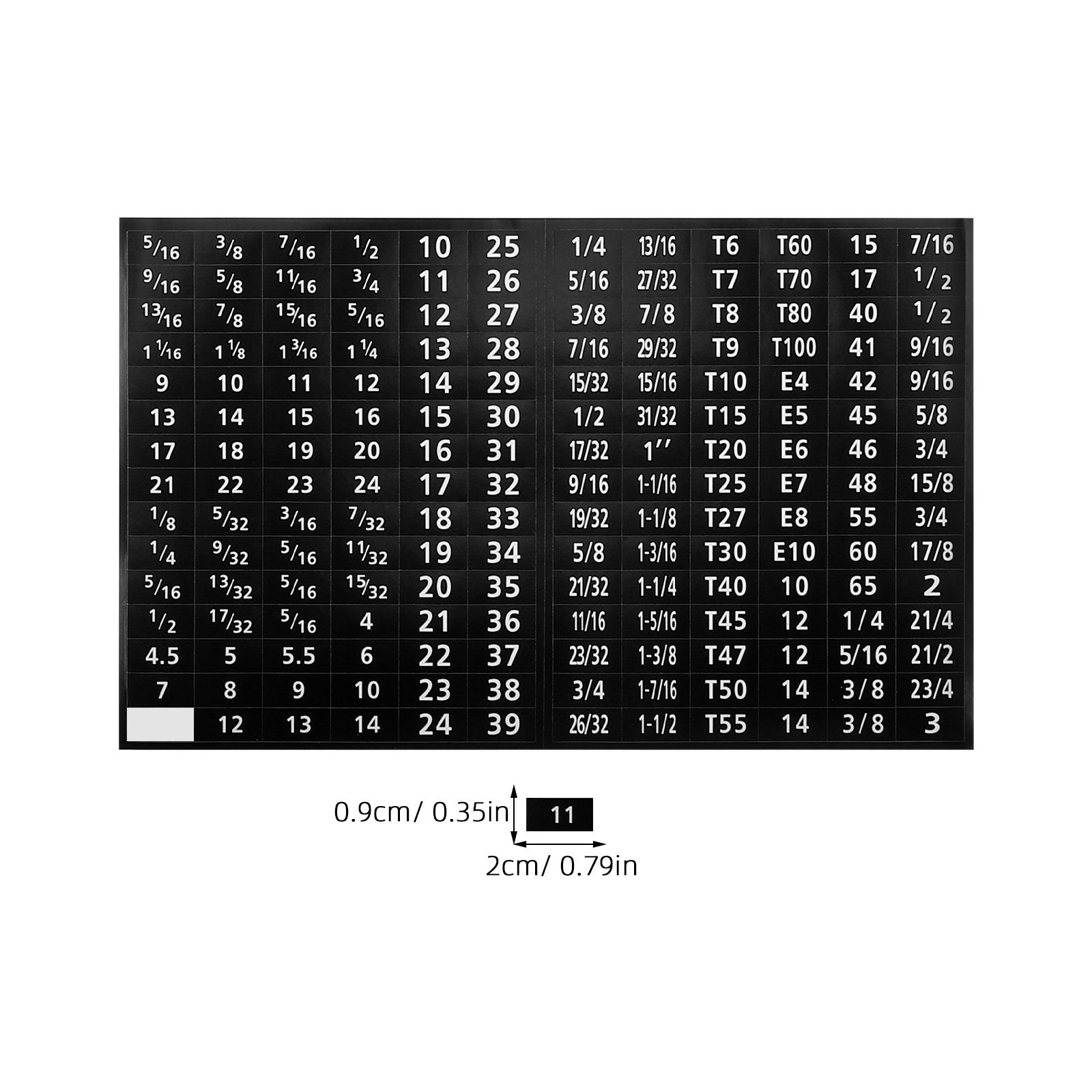 6 Sheet Self Adhesive Socket S - огляд і ціна Workshop Tools Classification