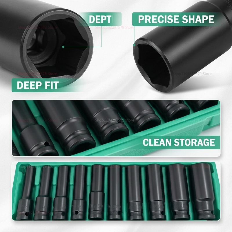 10pcs Socket Wrench Set 8-24mm - огляд і ціна Tools Set Workshop